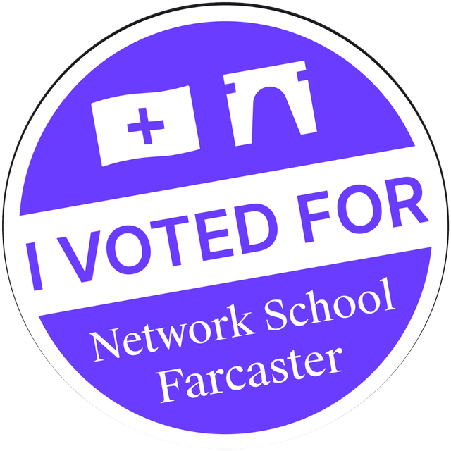 I Voted For Network School Farcaster sticker (the VOTE NFT artwork)